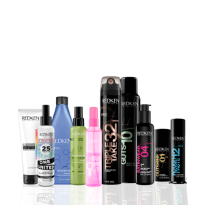 Range of Redken Producst with a white background