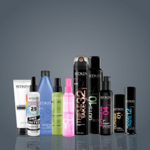 Range of Redken Producst with a white background